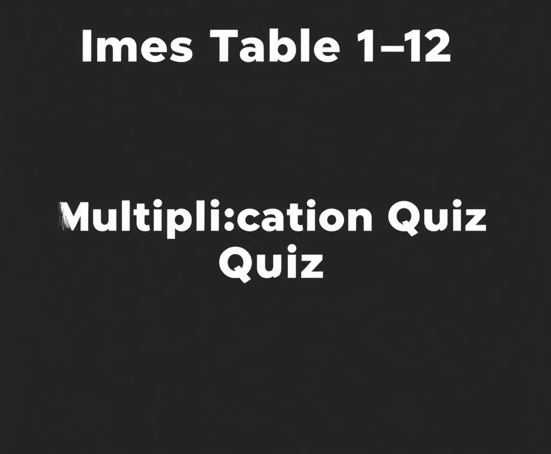 Updated Times Table 1-12 Multiplication Quiz!