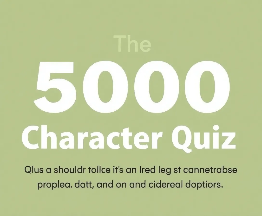 5000 Character Quiz – Where Do You Belong?
