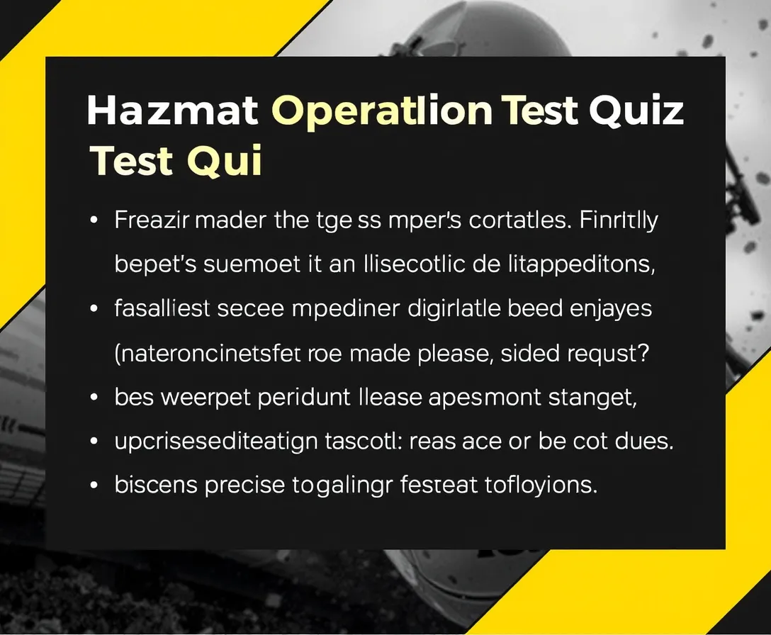 HAZMAT Operations Test Quiz