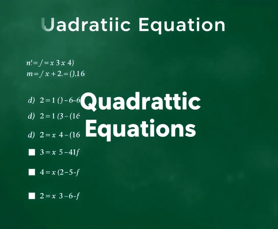 Quadratic Equations - Mastery Test