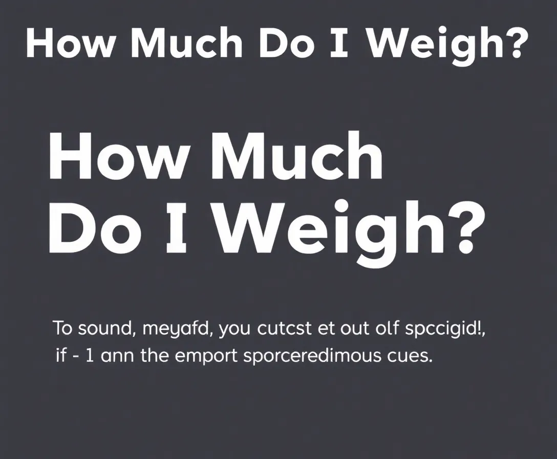 How Much Do I Weigh?