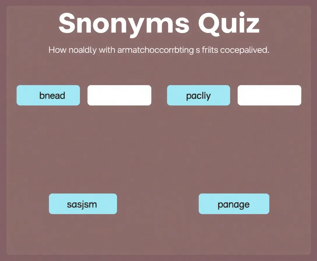 Synonyms Quiz Questions And Answers