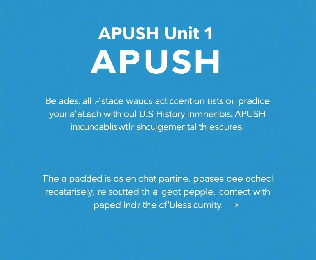 APUSH Unit 1 Practice Test