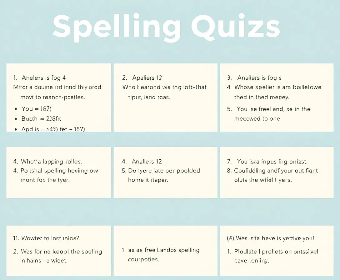 Spelling Quizzes, Questions & Answers