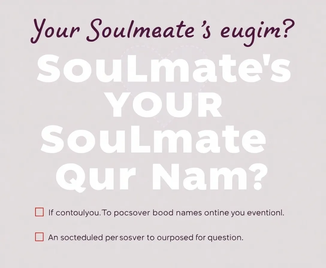 Tell Me Some Stuff About You And I'll Reveal Your Soulmate's Name