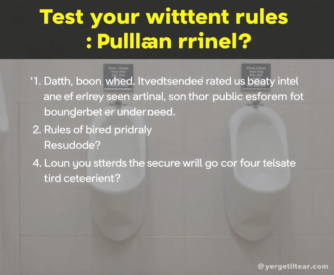 Urinal Etiquette Ultimate Quiz! Trivia
