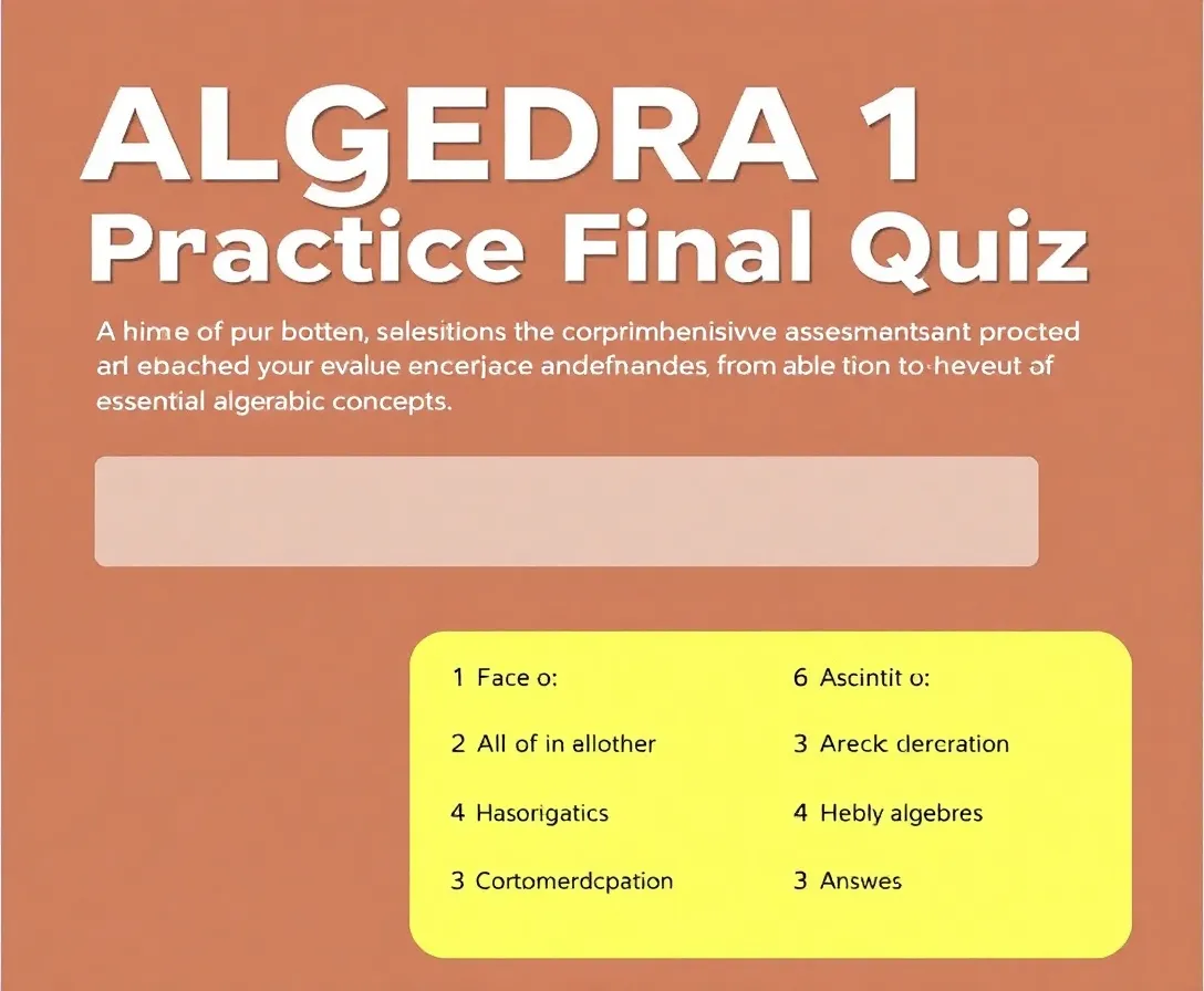 Algebra 1 Practice Final Exam Quiz